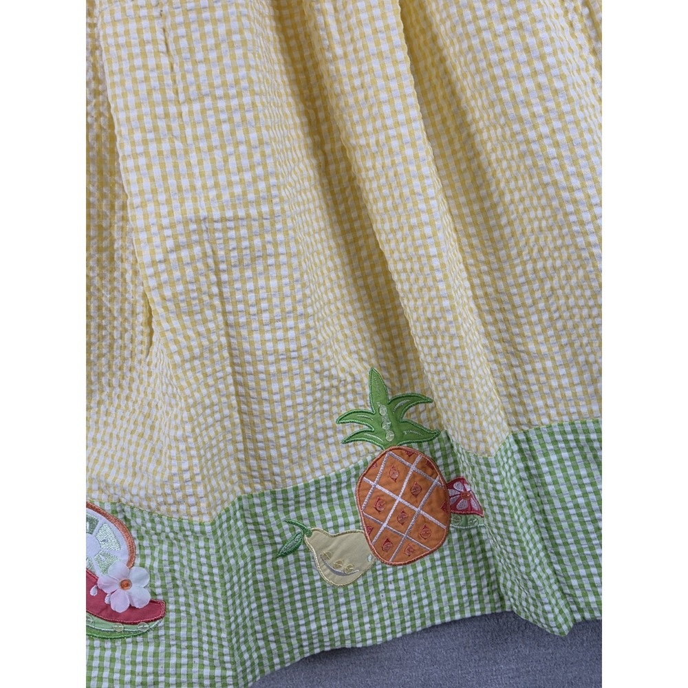 Sophie Rose Girls 6X Summer Sleeveless Sun Dress Seersucker Vintage Yellow Fruit - Picture 3 of 9